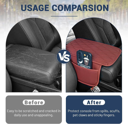 Multifunctional Car Armrest Box Cushion with Built-in Storage Bag 🚗