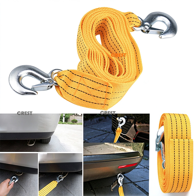 Car Tow Strap - 4m Length, 5-Ton Double-Layer Thick Off-Road Towing Recovery Strap 🚙