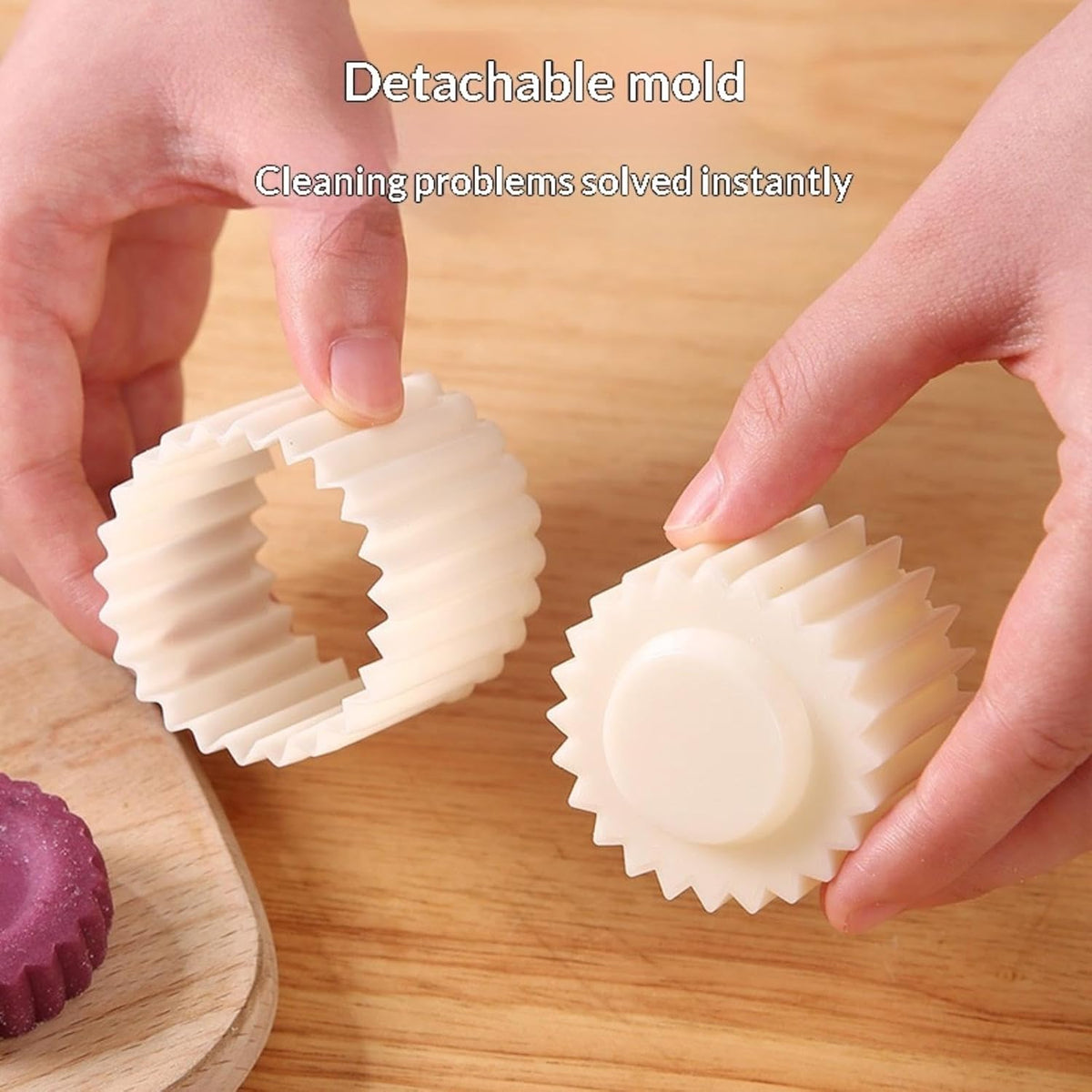 Sunflower‑Patterned Round Hand‑Press Mooncake Mold, French‑Style Lace Pastry Mold 🍪