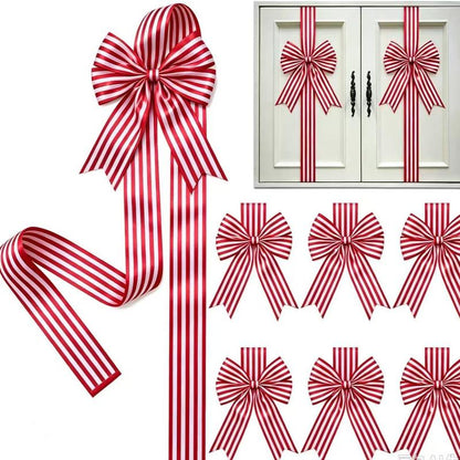 6 Packs Red Christmas Cabinet Ribbons Bows for Kitchen Large Christmas Door Ribbon Cabinet Bows Locker 🎄