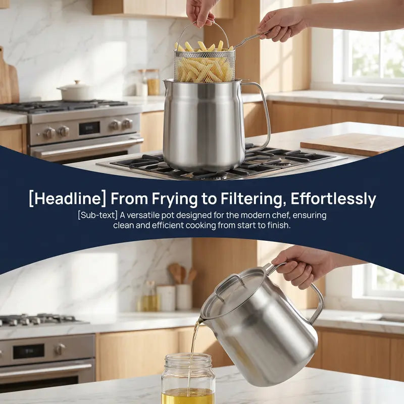 304 Stainless Steel Deep Fryer Pot Set 🍳