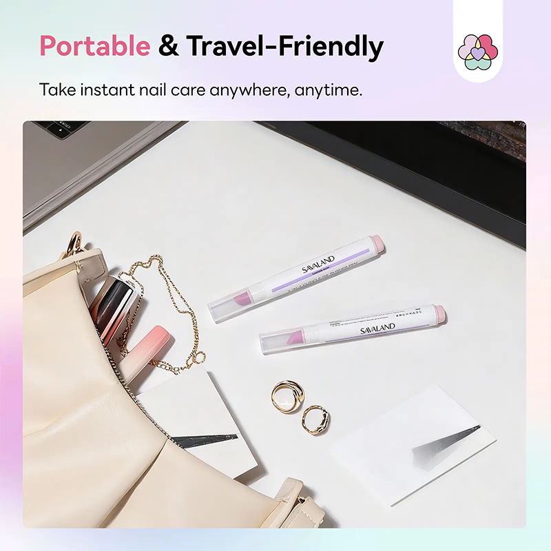 2PCS 2‑In‑1 Cuticle Remover Pen, Ceramic 45° Tip With Lemon Oil 💅