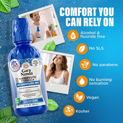 Anti-Gingivitis Oral Rinse with 0.05% CPC, Alcohol & Fluoride Free Therapeutic Mouthwash🦷