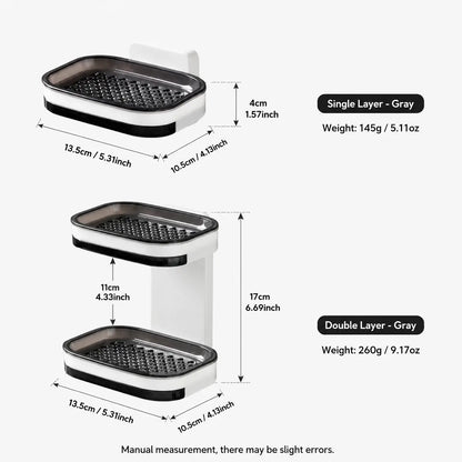Wall Mounted Double-Layer Soap Bar Holder with Drainage Holes🧼
