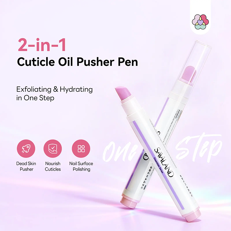 2PCS 2‑In‑1 Cuticle Remover Pen, Ceramic 45° Tip With Lemon Oil 💅