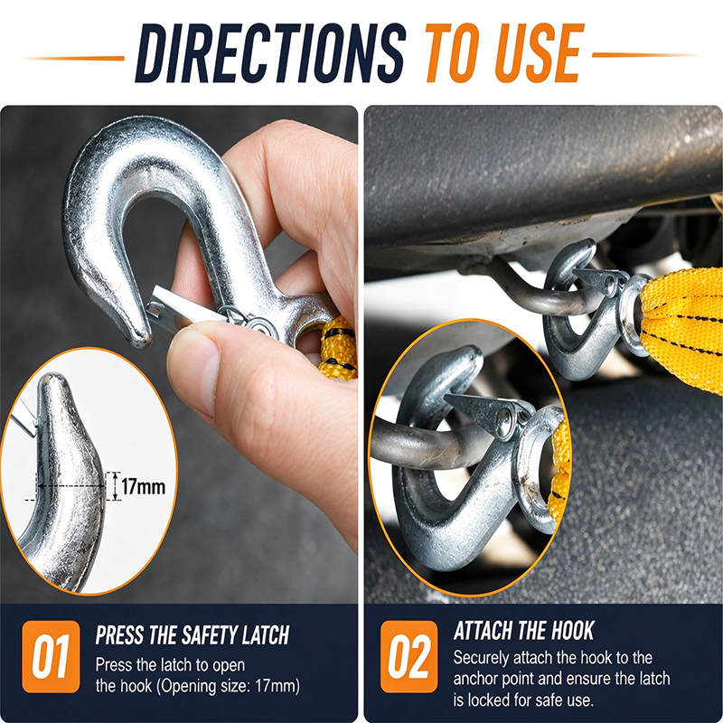 Car Tow Strap - 4m Length, 5-Ton Double-Layer Thick Off-Road Towing Recovery Strap 🚙