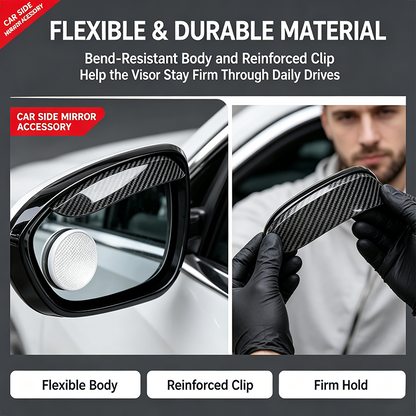 One Pair Snap-On Mirror Rain Visor Eyebrows, Waterproof Carbon Fiber Auto Exterior🚙