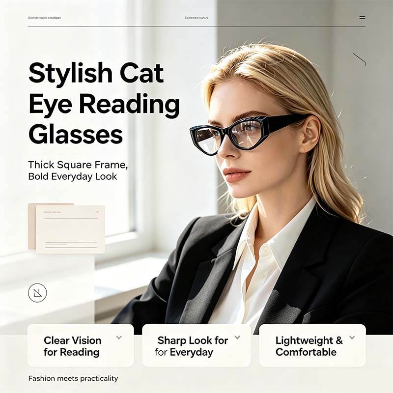 Women's Reading Glasses Anti-Blue Light Full Frame Square🕶️