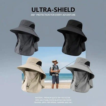 ☀️Detachable Outdoor Fishing Face Covering Neck Protection Sun Hat