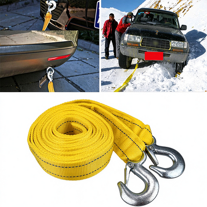 Car Tow Strap - 4m Length, 5-Ton Double-Layer Thick Off-Road Towing Recovery Strap 🚙