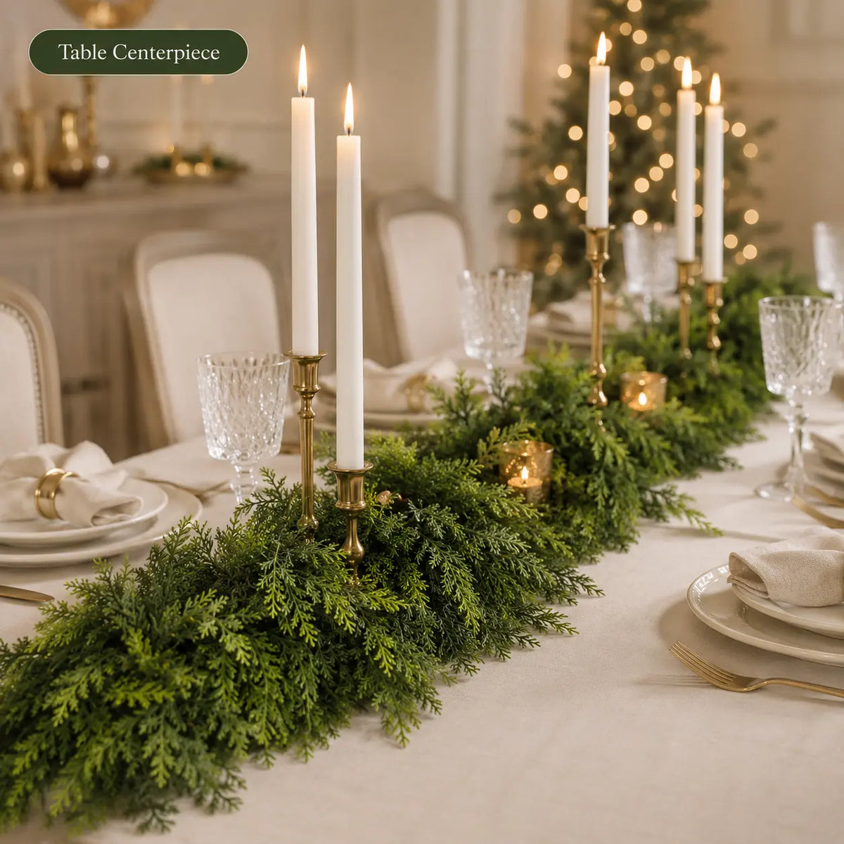 6 FT 2 Pcs Artificial Cedar Garlands, Real Touch Winter Cedar Garland🌲