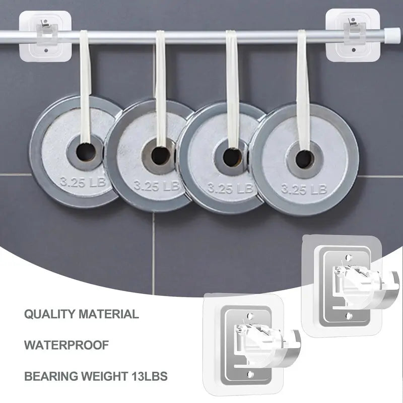 8 Pack Clear Curtain Rod Brackets with Clips, Invisible Transparent Drapery Hook Holders