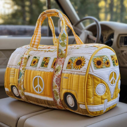 Unisex Boho Quilted Weekender Travel Bag, Lightweight & Comfortable, Hippie Design