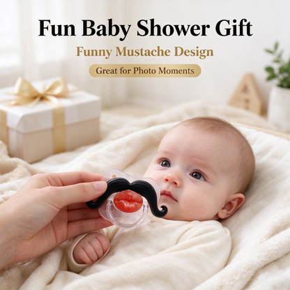 💋 Kissable Mustache Pacifier – Funny Lips & Mustache Novelty Design👶