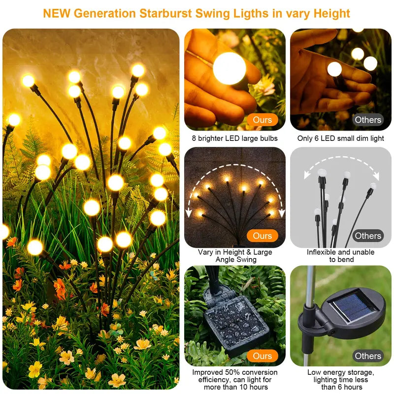 Solar Swaying Firefly Lights IP65 Waterproof Garden Stake Lights✨