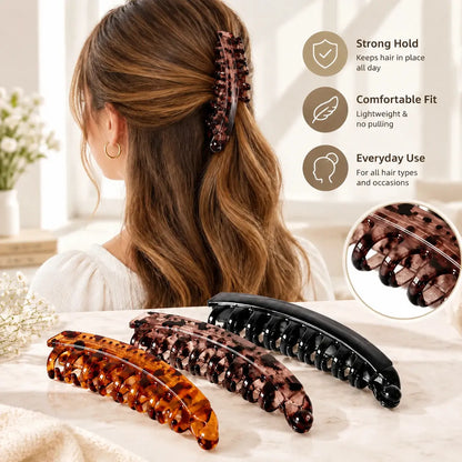 3 PCS Banana Hair Clips for Women, Cute and Stylish French Hair Claw Clips✨