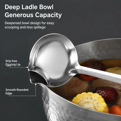 2 Count Stainless Steel Oil Separator Ladle, Mirror Polished Surface 🥄