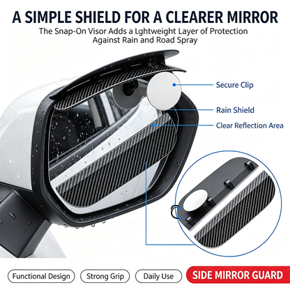 One Pair Snap-On Mirror Rain Visor Eyebrows, Waterproof Carbon Fiber Auto Exterior🚙