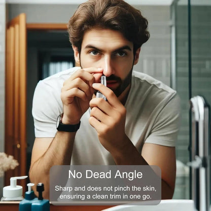 Manual Nose Hair Trimmer,Stainless Steel,Waterproof,No Battery Needed with Cleaning Brush Trimmer🪒