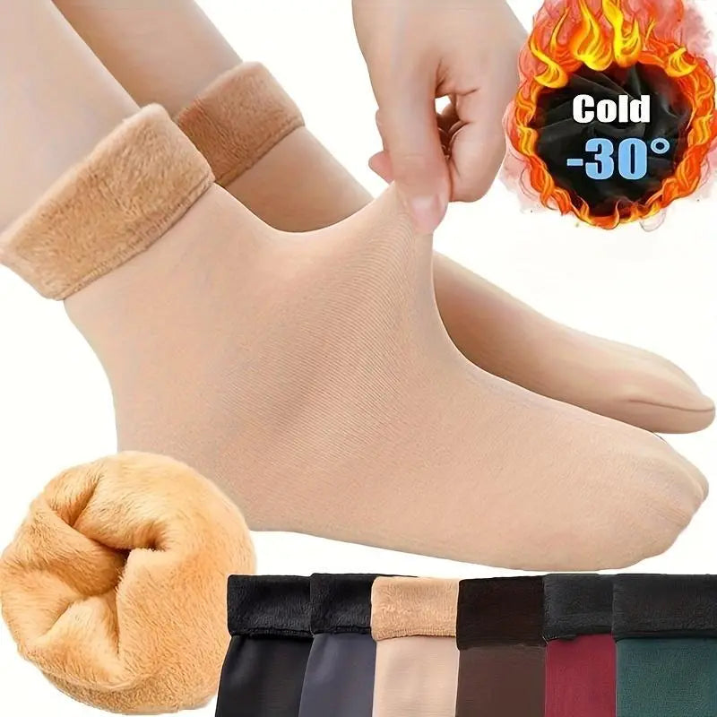 Women's Heavyweight Fuzzy Closed Fast-Heating Underwear Socks 🧦