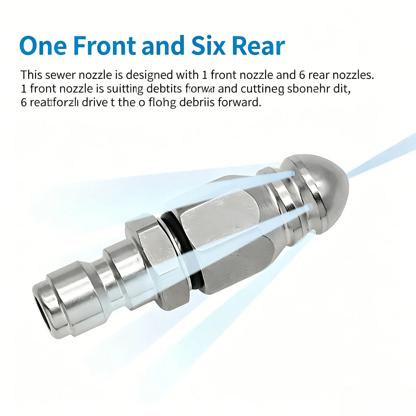 Washer Sewer Jetter Nozzle with Stainless Steel, Mini Compact Durable Sewer Jet Nozzle🚰