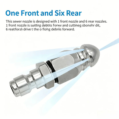 Washer Sewer Jetter Nozzle with Stainless Steel, Mini Compact Durable Sewer Jet Nozzle🚰