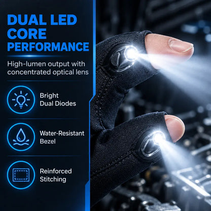 LED Finger Flashlight Gloves, Hands-Free LED Light Gloves for Fishing 🎣