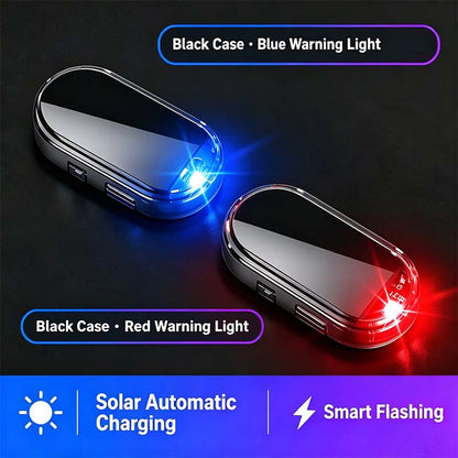 2PCS Solar Powered Fake Car Alarm Light, Auto Light Sensor LED Simulated Security Warning Flashing Light🚨