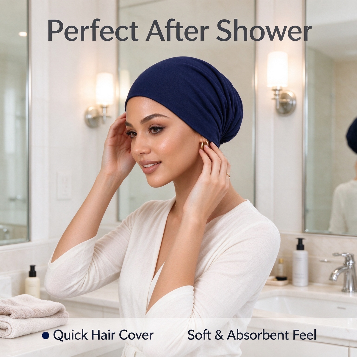Humwam 3-Pack Women's Solid Jersey Hijab Flat Top Cap 🧕