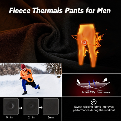 Men's Thermal Underwear Set - Long Sleeve T-Shirt & Pants with "WARM" Print 🔥