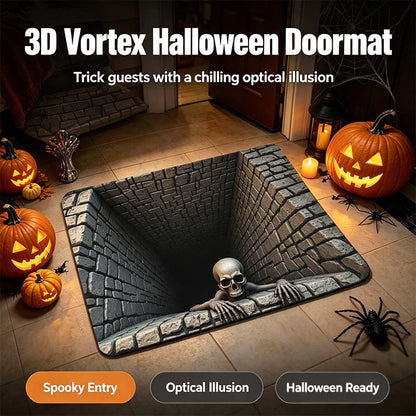 Halloween Door Mat, Illusion Rug 3D Visual Hole Design Rug Spooky Patterned Home Mat 🎃