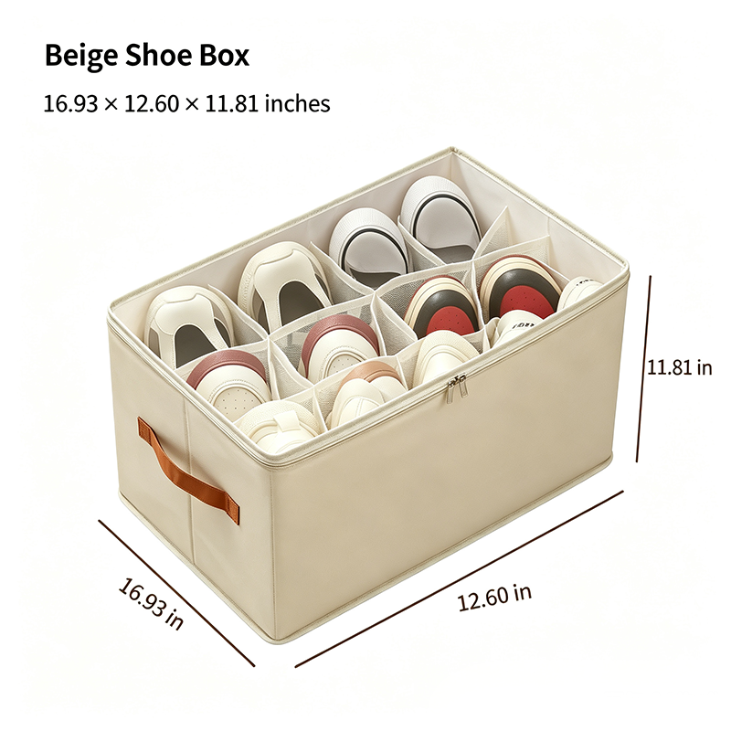 Foldable Shoe Organizer for Closet with Clear Cover, Large Stackable Shoe Storage Box✨