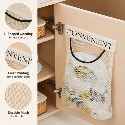 5PCS Grocery Garbage Bag Holder Trash Bag Dispenser, Sticky Wall‑Mounted Mesh Convenient Storage 🗑️