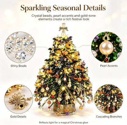 DIY Beaded Christmas Tree Kit, Hand‑Made Mini Crystal Bead Xmas Tree Craft Set 🎄