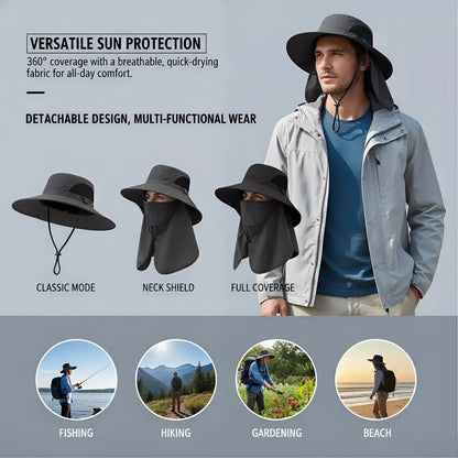 ☀️Detachable Outdoor Fishing Face Covering Neck Protection Sun Hat
