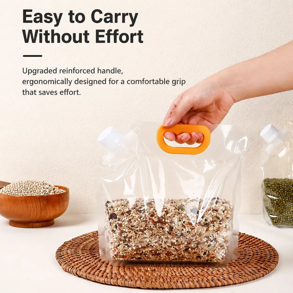 5PCS Grain Sealed Bags, Transparent Food Storage Bags 🥡