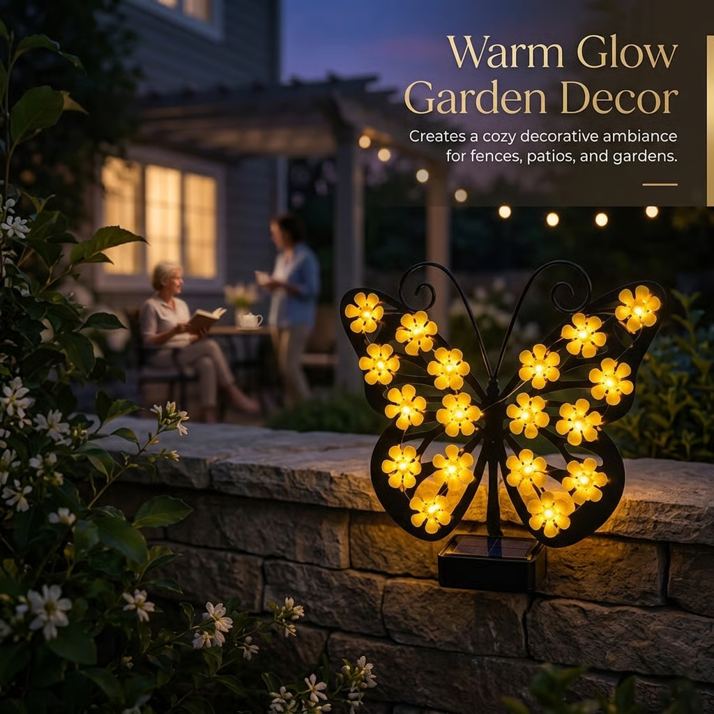Solar Metal Butterfly Wall Lights Outdoor Decor🦋