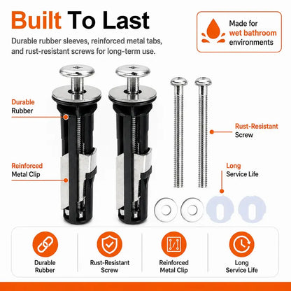 2PCS Universal Toilet Seat Bolt Kit Screws, Quick Release Easy Install Toilet Seat Replacement Parts 🚽