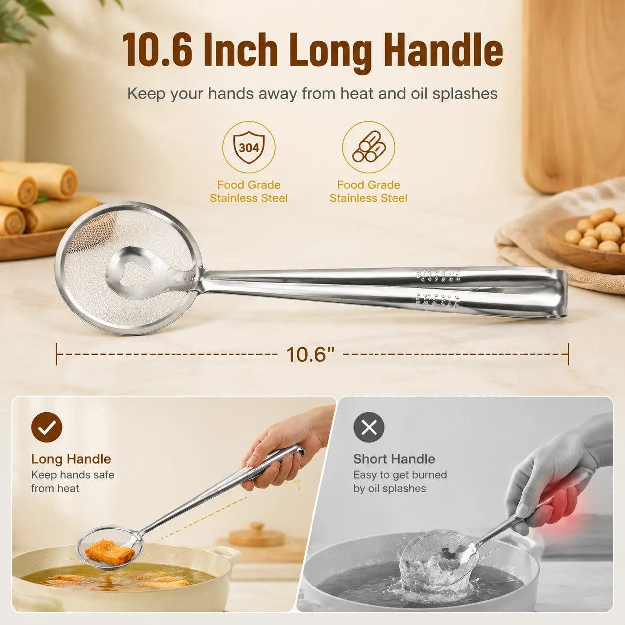 2‑in‑1 Oil‑Frying Filter Clip, Kitchen Food Strainer Tongs for Fried Food 🍳