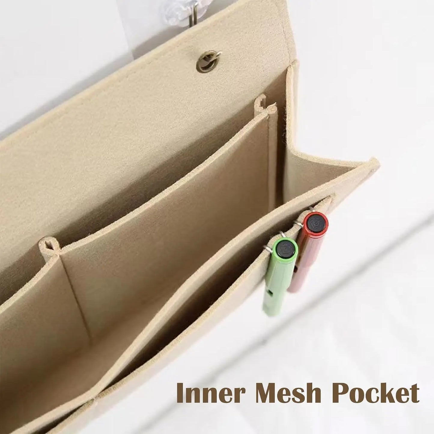 Bedside Caddy, 5 Pockets Felt Bedside Storage Organizer, Hanging Storage Organizer🛏️