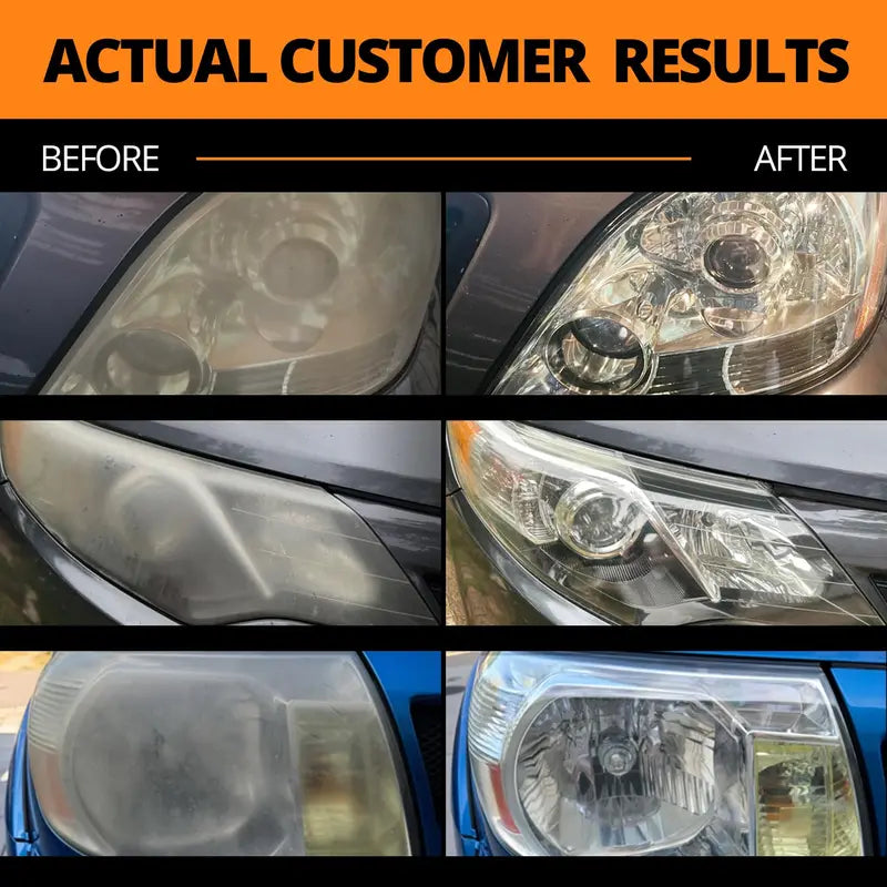 Sand-Free Headlight Restoration Kit: Restores yellowed and cloudy headlights