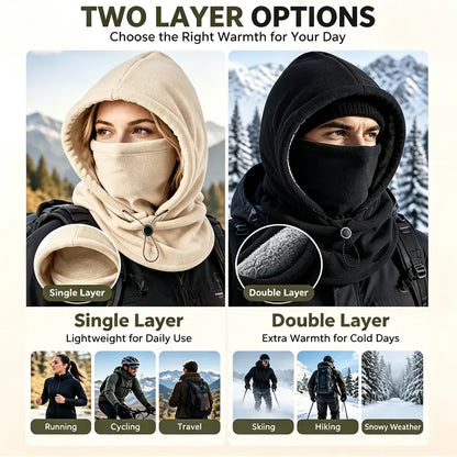 Integrated Flannel Warm Face Mask and Hat, Windproof and Warm 🧣
