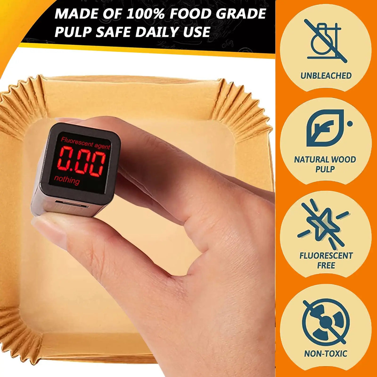 100Pcs Parchment Paper,Air Fryer Paper Liners, Air Fryer Liners Disposable for Microwave 📜