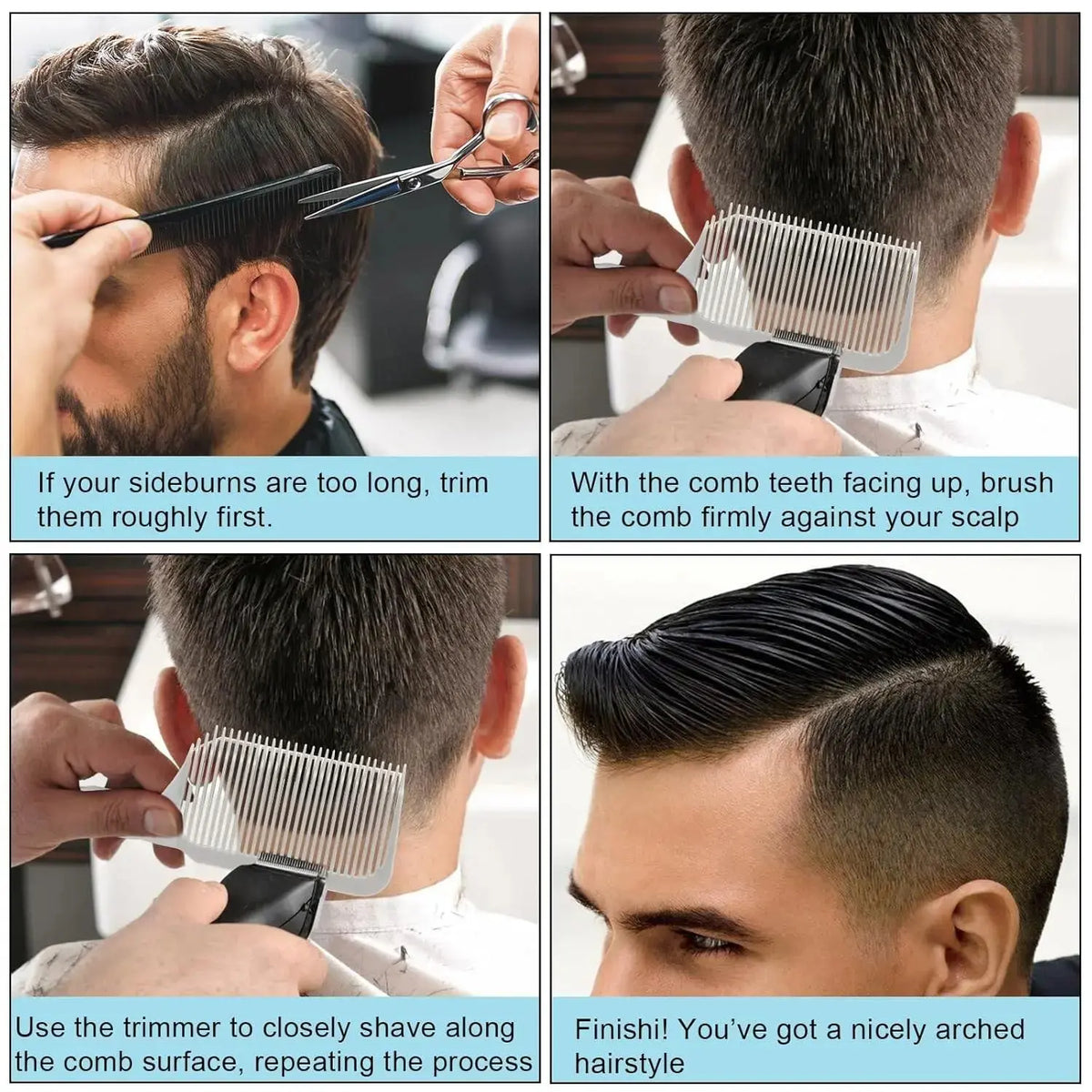 Unisex 4-Piece Hair Cutting Guide Kit - Professional Barber Haircare Equipment ✂️