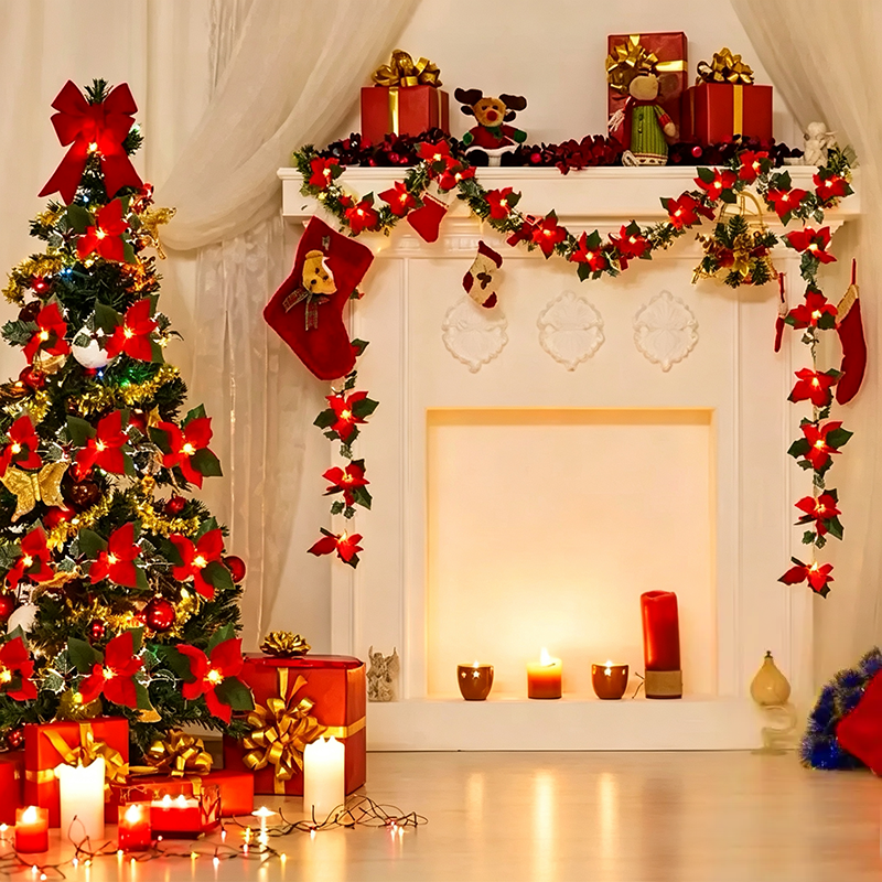 Christmas LED Garland String Lights – Festive Home Decor and Merry Christmas Ornament 🎄