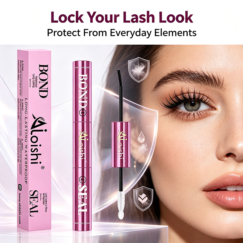 2 in 1 Bond & Seal Eyelash Adhesive, Black/White Waterproof Gentle Lightweight Strong Hold Glue✨
