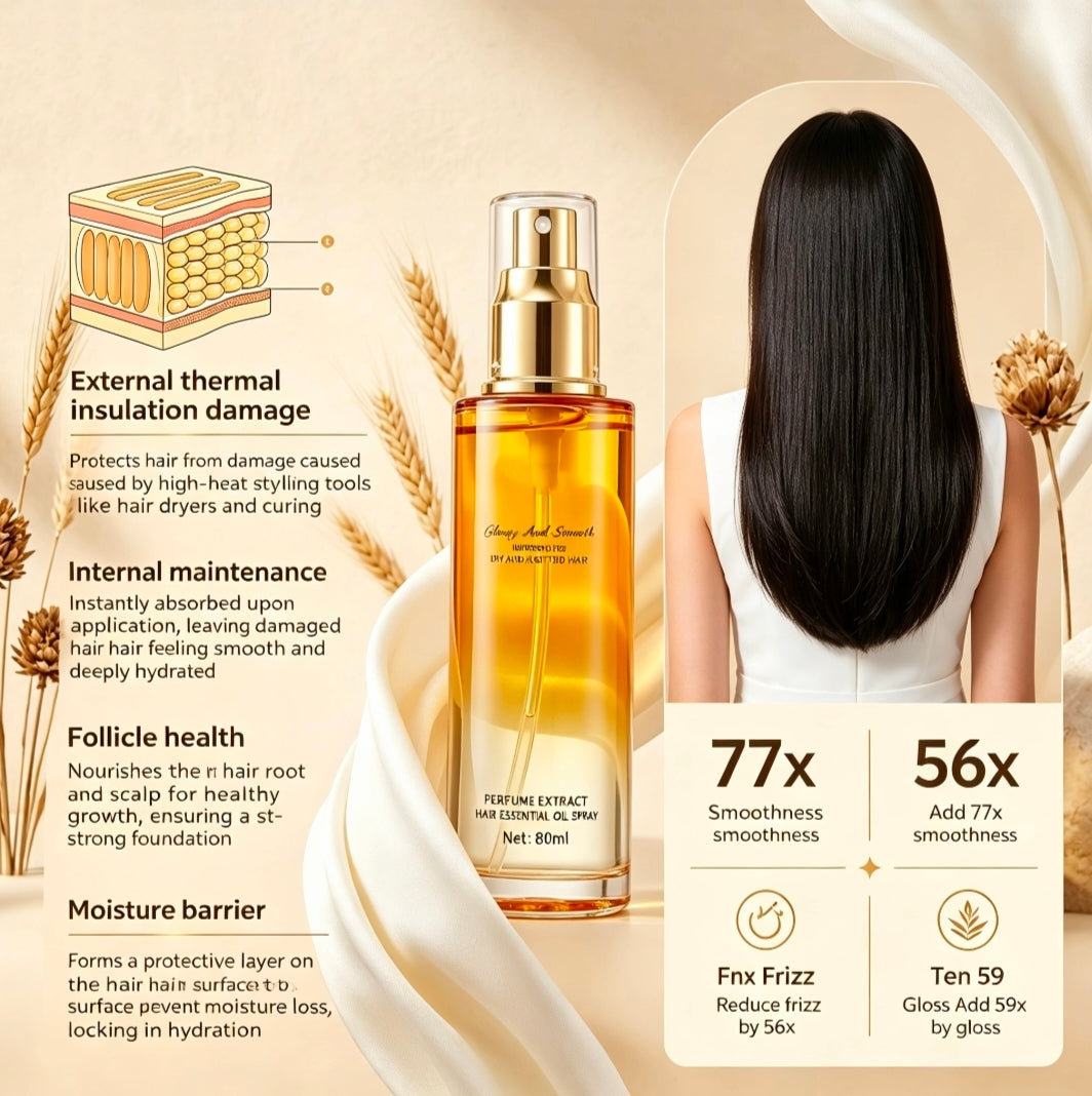 Bester Perfume Hair Essential Oil Spray | Anti-Frizz, Shine Boost Leave-In Hair Treatment✨