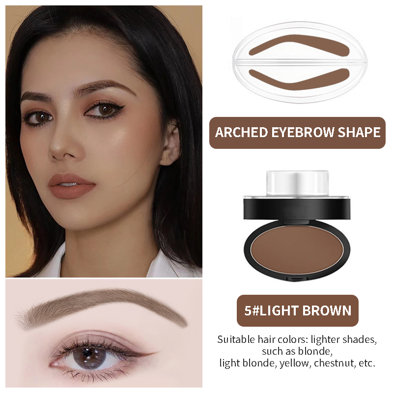 Instant Brow Stamp Kit, One Step Long Lasting Natural Eyebrow Powder Set 🖌️