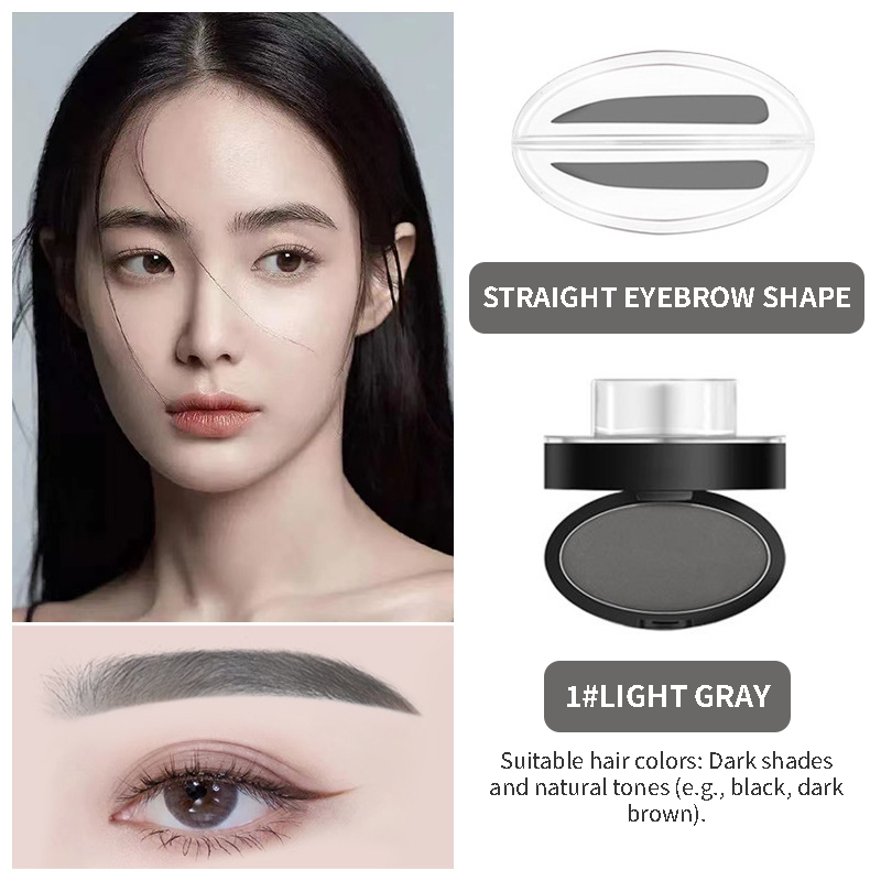 Instant Brow Stamp Kit, One Step Long Lasting Natural Eyebrow Powder Set 🖌️