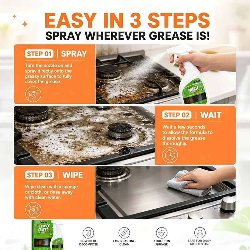 Heavy duty degreaser-Range Hood Cleaner Spray, Heavy Duty Kitchen Grease Remover for Hood Filters🧽